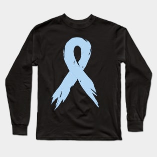 Battled Prostate Cancer Ribbon - Hand Drawn Long Sleeve T-Shirt